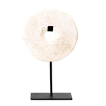 The Marble Disc on Stand - Wit - L Decoratie Bazar Bizar Living 