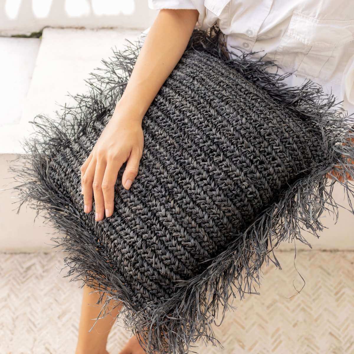 Gandi Raffia Kussen – 40x40 / 50x50