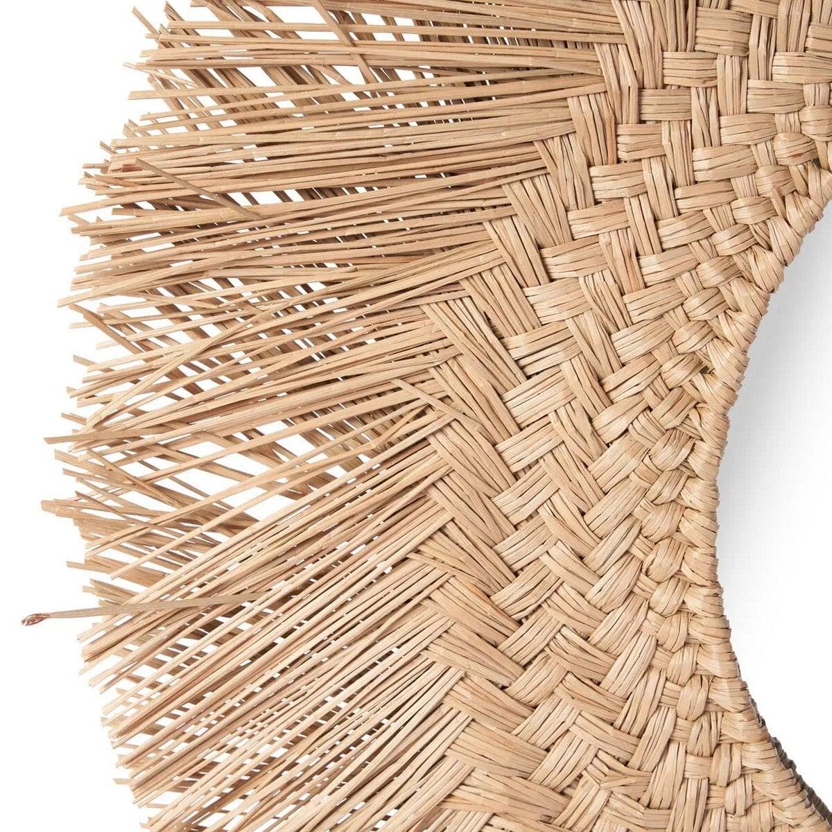 Rotan Spiegel - Natuurlijke Elegantie & Boho Stijl - 65x65 cm Decoratie Spiegel Bazar Bizar Living 