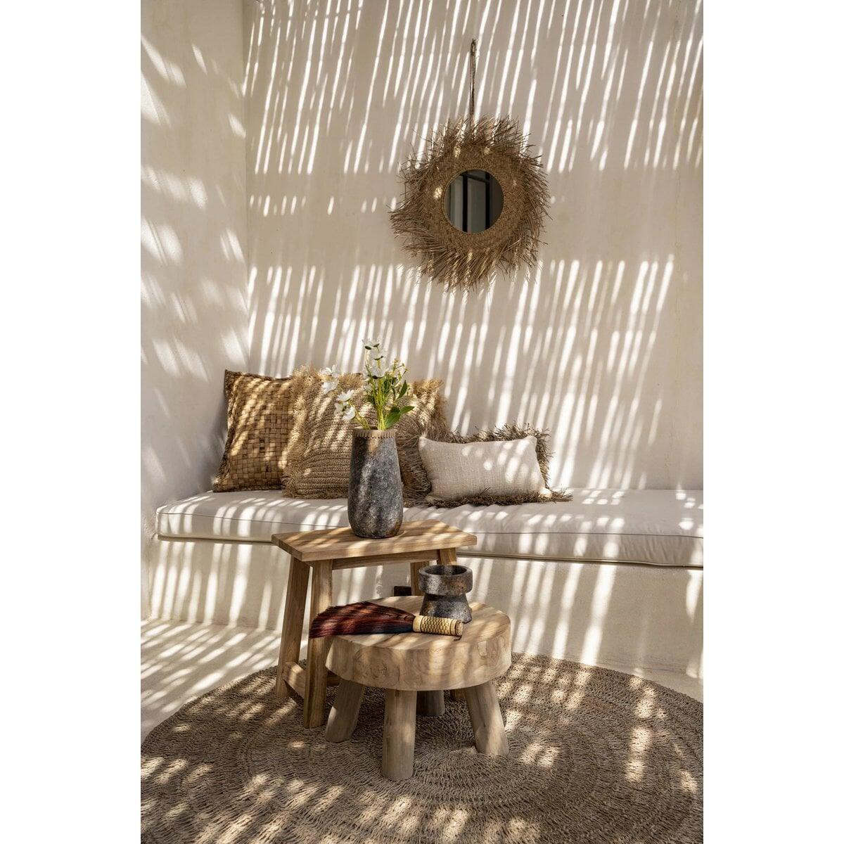 Rotan Spiegel - Natuurlijke Elegantie & Boho Stijl - 65x65 cm Decoratie Spiegel Bazar Bizar Living 