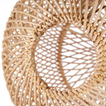 Detail van de handgeweven rotan opening van de Ibiza Bubble hanglamp maat M (45 cm), boho stijl