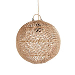 Handgemaakte bolvormige rotan hanglamp maat S (30 cm), boho stijl.
