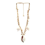 kauri ketting van schelpen en gevlochten touw – boho stijl