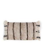 Gestreepte kussenhoes Ibiza stijl van handgeweven katoen met franjes – 50x30 cm voor bank of loungeplek