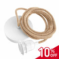 Lampenfitting hanglamp jute wit  - 250 cm