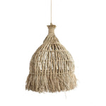 Maraluna lamp, handgemaakte hanglamp van mendonggras en waterhyacint met boho uitstraling.