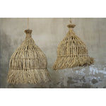 Maraluna lampen in maat S en M, handgemaakt van mendonggras en waterhyacint, boho stijl hanglampen.