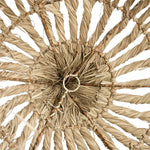 Binnenkant van de Maraluna lamp, met zorgvuldig gevlochten mendonggras en waterhyacint voor een unieke boho uitstraling.