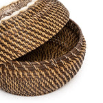 Open rotan opbergmand S met schelpdeksel, handgemaakt en decoratief
