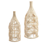 Twee Zahara rotan lampen in maat M en L, handgemaakt met gevlochten design